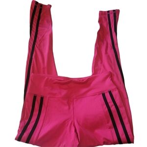Yoshion Hot Pink Activewear Leggings With Black Stripes S